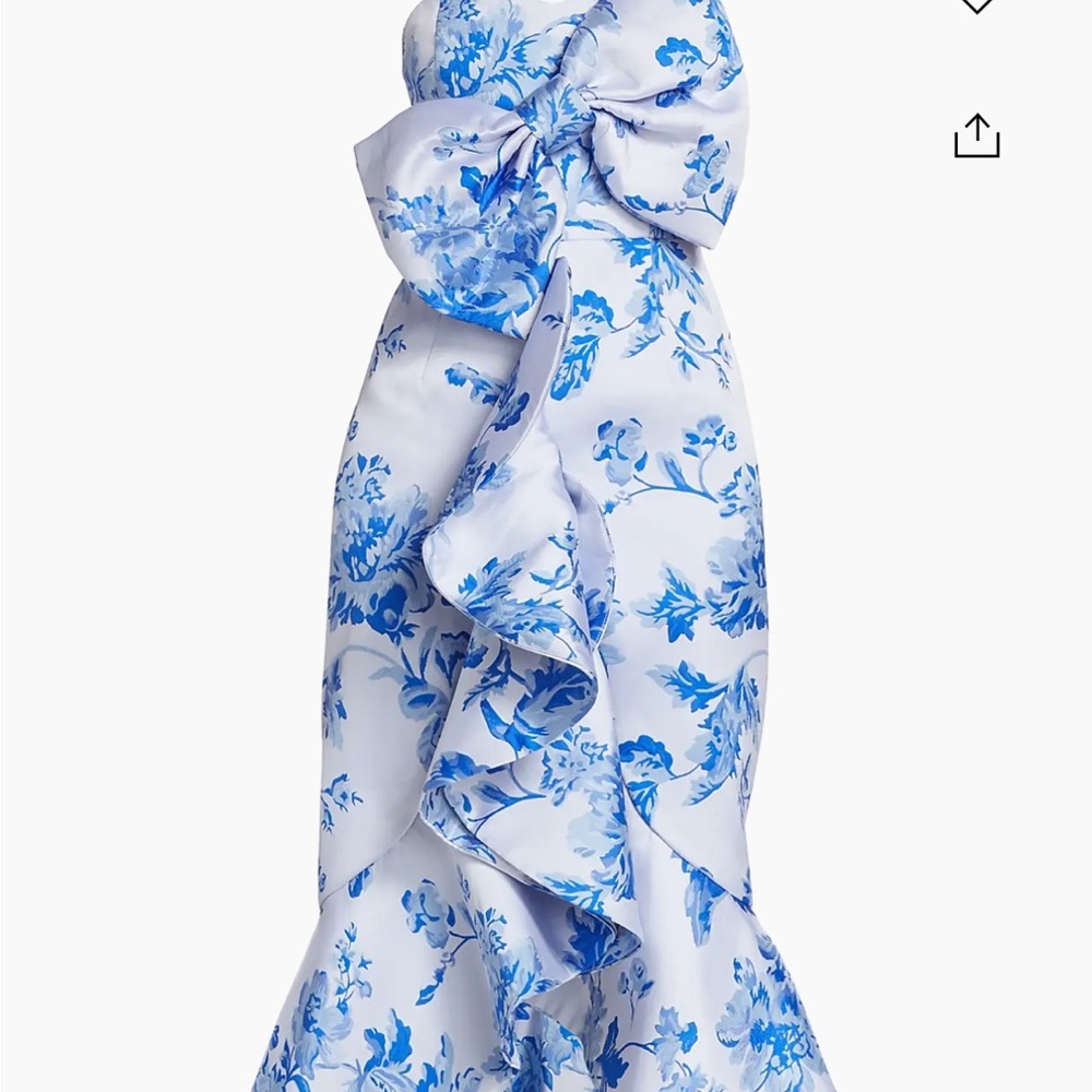Mestiza New York sold out size 12 blue porcelain Floral Midi Dress